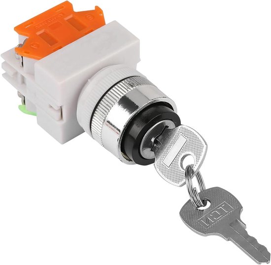 2-standen sleutelbediende schakelaar met stabiele vlamvertragende isolatie - 2 sleutels & 22 mm montagesleutel - voor industrieel elektrisch veld