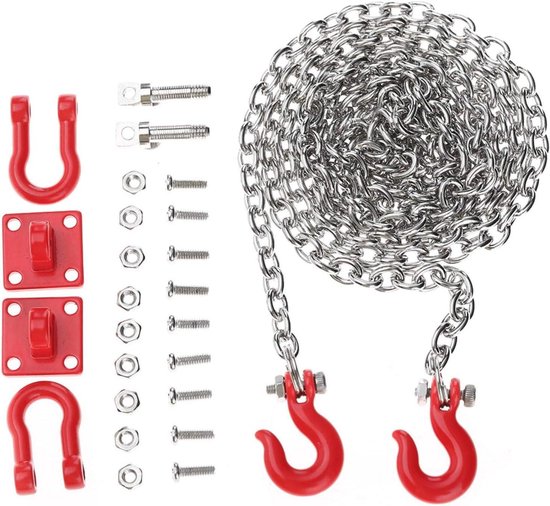 Aanhangwagenveiligheidsketting RC-sleepketting U-vormige metalen reddingshaak voor RC auto-aanhangwagenketting Crawler auto-montage