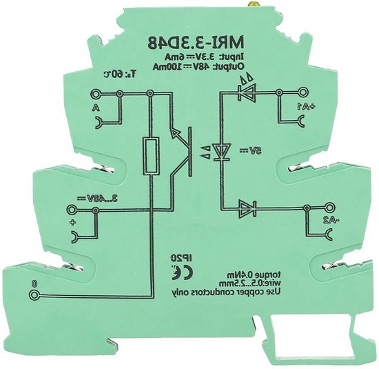 3.3D48 DC-optocoupler PLC-relais 33 VDC Uitgang 3-48 VDC Ingang Din Rail Ultradunne Foto-elektrische Koppeling Isolerende Relaismodule