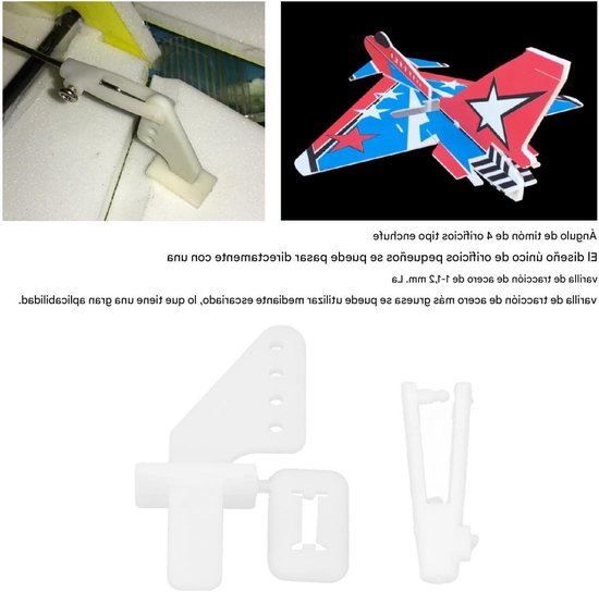 Micro Control Horns 20 Sets 4 Hole Control Horns Clevis Kit Roerhoek voor RC Vliegtuig Schuim Vaste Vleugel Vliegtuigen