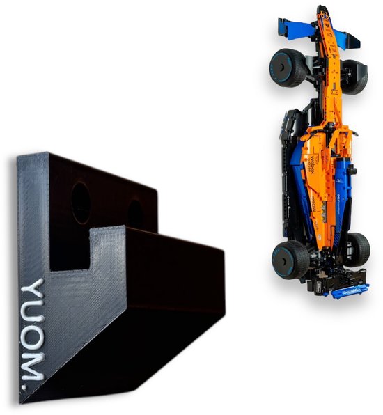 YUOM. Wall Mount voor LEGO Technic Mclaren F1 - Muurbeugel LEGO Technic Car Wall Mount - Mclaren F1 - Lego houder auto modellen - Lego Formule 1 - Zwart