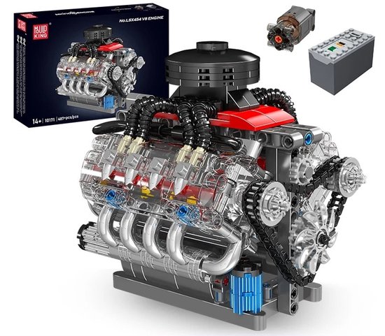 Comnox - Mould King - Technische LSX454 V8 Motorbouwset - 487 Stukjes - LEGO Compatible - Educatief Speelgoed