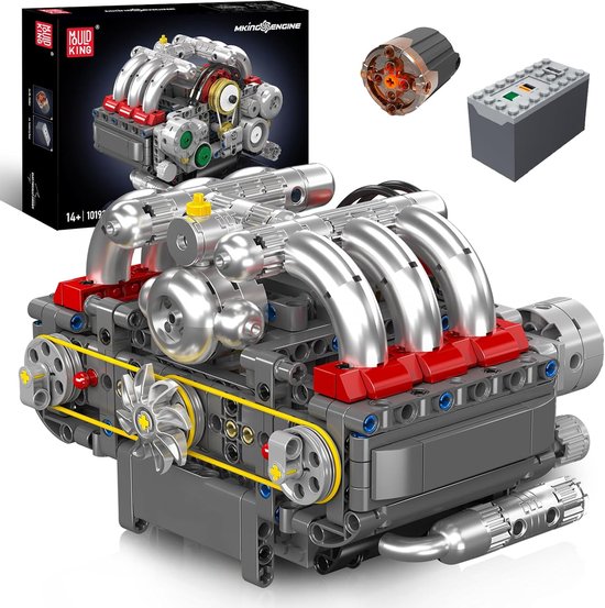Mould King - Porsche Flat-6 technic motor | Speed champions icons modelbouw | Creator classic bouwpakket compatibel met lego sluban of mega bloks | Technische speelgoed ideas voor expert volwassenen & kinderen | 535 bouwstenen | Vaderdag cadeau