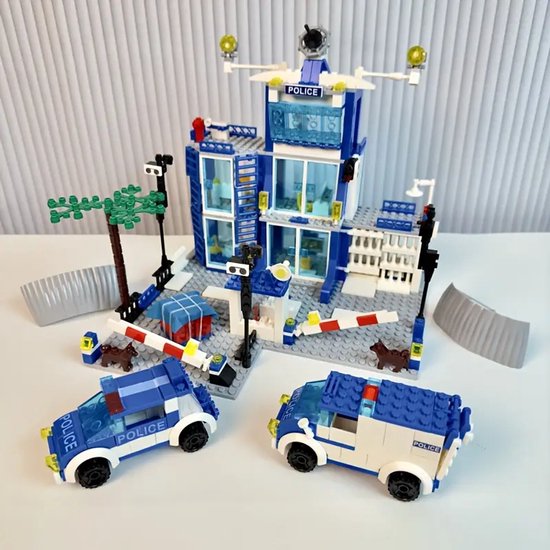 28 of Play –570-delige Politiebureau Bouwset – Stadspolitie Speelset Compatibel met LEGO – Inclusief Politieauto's, Helikopter en Minifiguren – Educatief Speelgoed voor Kinderen