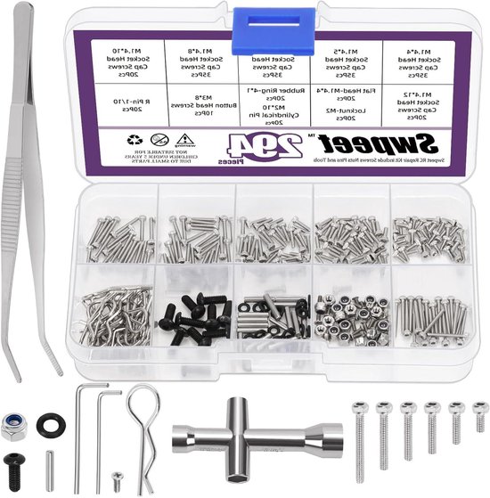 Schroef Kit en Reparatie Tool Set voor Hardware Bevestigingsmiddelen voor Axiale SCX24 1/24 Rc Crawler Truck Deadbolt C10 Jeep Betty