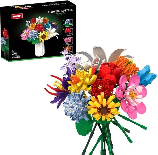 Bouwset bloemen - Botanical - Bouwstenen bloemboeket van het merk Woma - Compatibel met lego - 1064 onderdelen