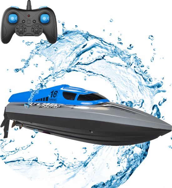 Silvergear Bestuurbare Boot voor Buiten 30km/u - RC Boot - Speedboot - Afstandsbestuurbare Boot - Water Speelgoed - Blauw