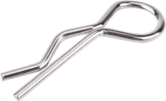 Originele titel: 50 stks RC Carrosserie Clip Pins rvs RC Body Clips Gebogen R Pins voor 1/10 1/12 1/16 Schaal Afstandsbediening Auto ShellAangepaste titel: 50 stks RVS Body Clips Gebogen R Pins voor 1/10 1/12 1/16 Schaal Afstandsbediening Auto Shell