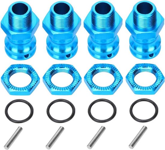 RC wielnaaf Extension 17mm Hex 23mm Wiel Extension Adapter Hex Driver Schroevendraaier voor 1/8 RC auto Model Wielen RC Truck - Blauw, 4 stks