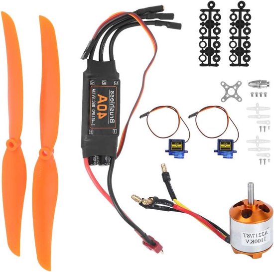 A2217 1100KV Borstelloze Motor 40A ESC met Veiligheidsbescherming en SG90 9G Microservo voor RC-vliegtuig