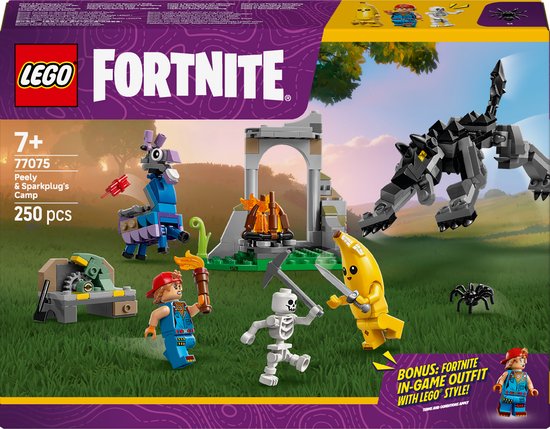 LEGO® Fortnite® Peely en Sparkplugs Kamp - 77075