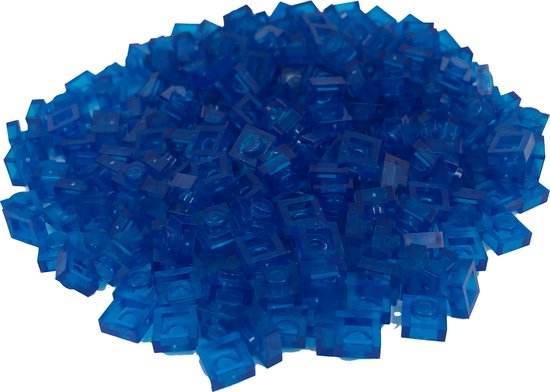 400 Bouwstenen 1x1 plate | Transparant Blauw | Compatibel met Lego Classic | Keuze uit vele kleuren | SmallBricks