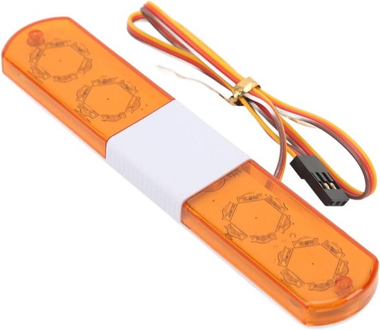 RC-autoverlichting 4 knippermodi simulatie nachtpolitie flitslicht LED-verlichting voor auto 1/8 1/10 (geel)