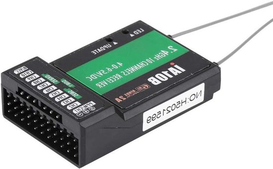 10CH-Ontvanger FS IA10B 2.4G 10-kanaals Ontvanger PPM-uitgang met IBus-poort 24GHz-ontvanger voor RC-vliegtuig Zweefvliegtuig Helikopter