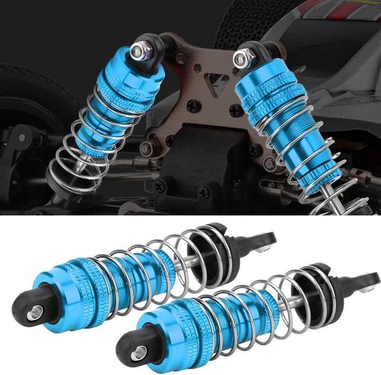 Demper Metaal RC Onderdelen voor WLtoys 144001 1316 RC Modelauto Blauw Rood (Blauw)