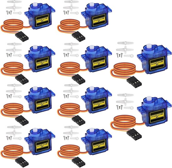 10 stuks 9G Micro Servo Motor Kit voor RC Robot Arm/Hand/Walking Helikopter vliegtuig Auto Boot Control met kabel Mini Servos Arduino Project