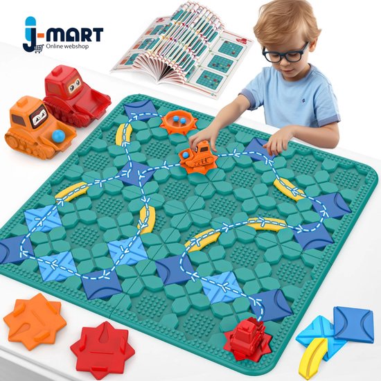 J-Mart Montessori Spel - Wegen Puzzel - Wegconstructie Bordspel - Educatief Spel - Ruimtelijk Inzicht - Ook Geschikt voor Lego