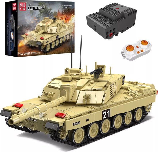 Mouldking 20037 - Tank - Military - bouwset - bouwstenen - Rc bestuurbaar - 1129 onderdelen - Past op bekende merken- bouwpakket