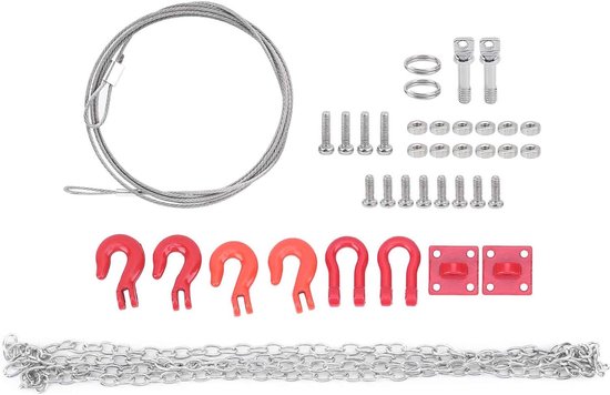 Universele Reddingen Gesp Aanhangerketting Trailer Touw, Trekhaken Set en Accessoires voor RC Auto Klimmen Crawler