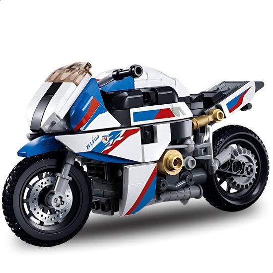Sluban - 1000RR Motorfiets incl. display | City icons speed champions modelbouw | Classic creator f1 motorcycle bouwpakket | Technische motor speelgoed voor kinderen & volwassenen | Compatibel met lego mould king mega | 242 bloks | Vaderdag cadeau