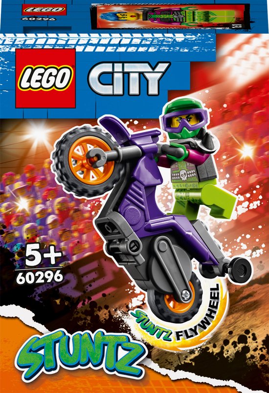 Lego City Stuntz 60296 Wheelie Stuntmotor