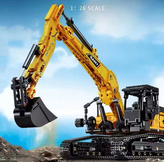 Sembo Block - Graafmachine 1022-delige TECHNIC bouwstenenset 33,6cm geel zwart | Lego compatibel | leeftijd 6+