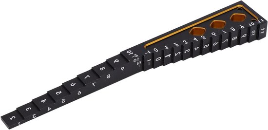 Hoogte Meetliniaal Nauwkeurige Meting Aluminiumlegering RC Autorit Hoogtemeter voor 1/8 1/10 RC Autochassis (Zwart goud)