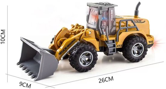 RC Bulldozer – 1:30 schaal – 6 functies – Met verlichting – 26 cm – Afstandsbediening – Bouwvoertuig