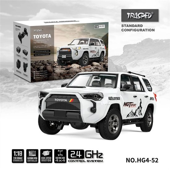 Trasped HG4-52 - RC Toyota 4Runner - 4WD Rock Crawler - Pro Versie - White - Schaal 1:16