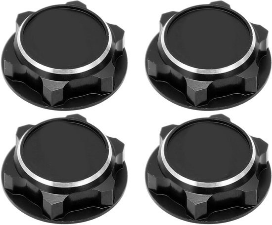 4 STUKS Lichtgewicht Aluminiumlegering Hex Wielmoeren 17mm - Stofdicht Zeskantmoer - RC Accessoire voor 1/8 RC E-Revo Auto (Zwart)