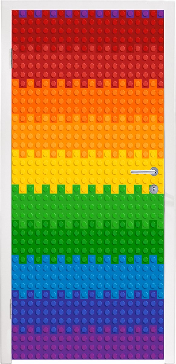 Deursticker Lego - Patoon - Regenboog - 95x235 cm - Deurposter