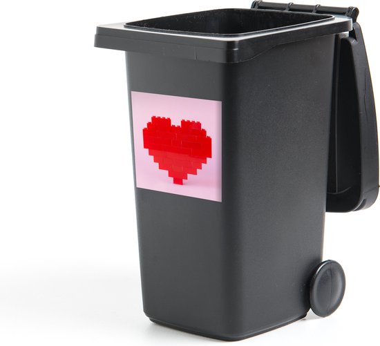 Container sticker Rood hart gevormd door lego - 40x40 cm - Kliko sticker