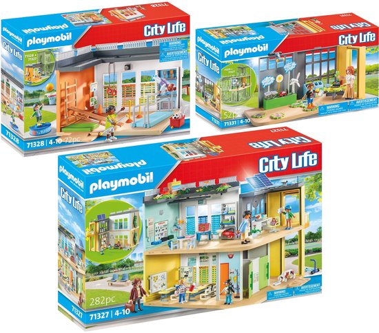 3-delige set Grote school + Sportschool + Klimaatwetenschap