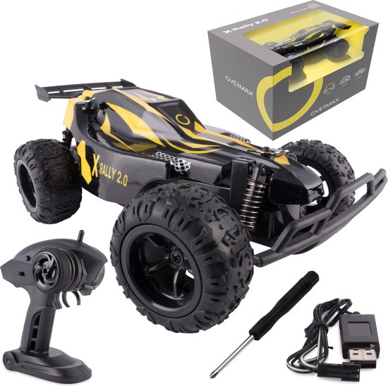 Overmax X-Rally 2.0 - RC voertuig - 1:22 - RC Auto - 25 km/h - 100m bereik - 2 accu’s - Onafhankelijke vering - 30 min rijtijd - TUV-gecertificeerd - Elastische banden - Sportief design - Schokbestendig chassis