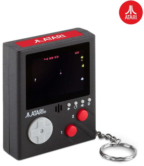 Atari - retro cartridge gaming handheld - 3 games - sleutelhanger