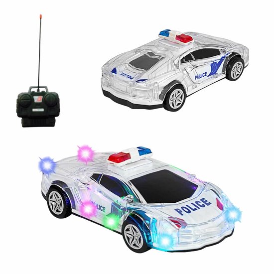 R/C Police Car - Afstand bestuurbaar - Radiografisch bestuurbare politie auto - met licht - 4CH