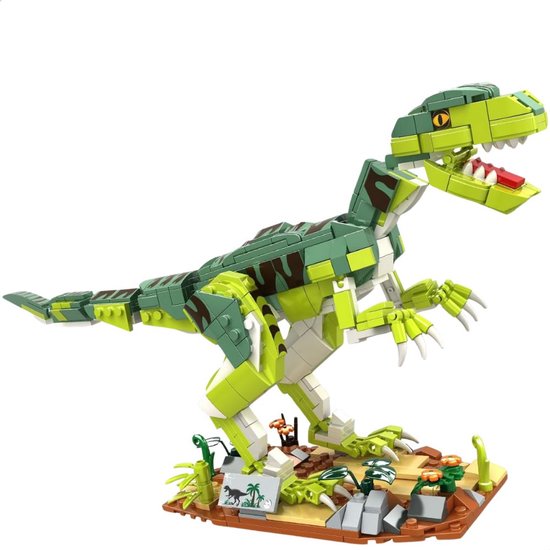 Woma - Jurassic Velociraptor Dino | Dinosaurus dieren bouwset | Ideas expert modelbouw | Compatibel met lego mould king sluban mega | Classic Icons Creator speelgoed technisch bouwpakket voor kinderen en volwassenen | 533 bouwstenen