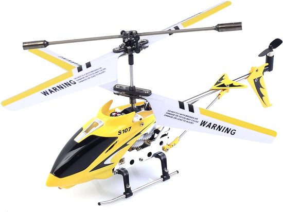 Mini RC Helikopter met Afstandsbediening – Gele Indoor Helikopter – 3-Kanaals RC Vliegtuig – Gyroscoop Stabilisatie – Speelgoedhelikopter voor Kinderen – Oplaadbare Afstandsbestuurbare Helikopter – LED Verlichting – Cadeau Jongens en Meisjes