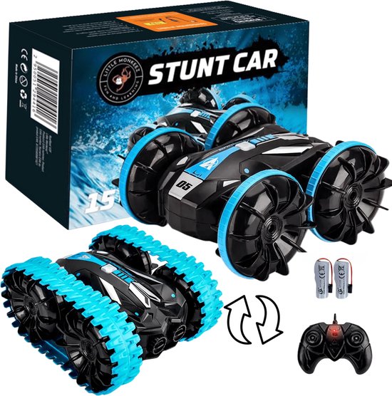 Little Monkeez Bestuurbare Auto All-Terrain - RC Auto met 2 Accu's - Speelgoed Auto voor Jongens - Buiten Spelen - Waterdicht - Race Car/Boot voor Land & Water - 1,5u Speelplezier - Radiografisch