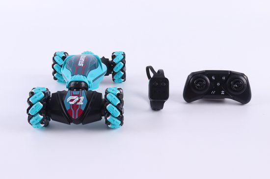 360 Toys - Bestuurbare Auto - RC Auto - Speelgoed 9 jaar - 4WD - 360° Draaien - Controller & Hand Bestuurbaar - Auto op afstandsbediening - Voor Binnen & Buiten - Radiografisch - Robot Speelgoed - Sky Blauw