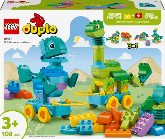 LEGO® DUPLO® Stad 3-in-1 Dinosaurussen op Wielen - 10451