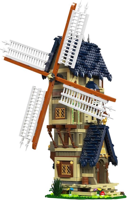 Mould King - Windmolen | Bloemen park molen | Technic icons modelbouw | Creator classic architecture bouwpakket | Compatibel met lego sluban mega | Technische speelgoed ideas expert volwassenen & kinderen | 1667 bloks modelbouw | vaderdag cadeau