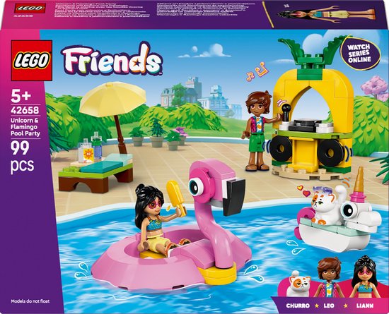 LEGO Friends Zwembadfeestje met Flamingo en Eenhoorn Speelgoed - 42658