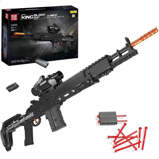 Mould King - 14026S MK14 Sniper Rifle ww2 gun modelbouw | Army leger pistool | Creator classic nerf motor guns bouwpakket compatibel met lego sluban mega bloks | Technische speelgoed expert ideas voor volwassenen | 1656 bouwstenen