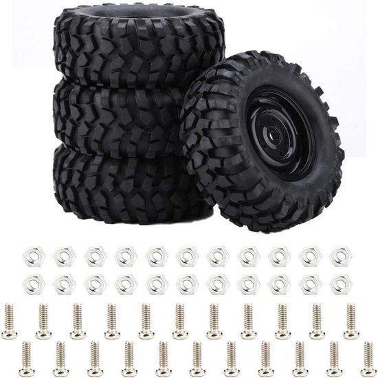 4-delige set 1:10 rubberbanden voor rock crawler off-road RC afstandsbediening auto - banden set