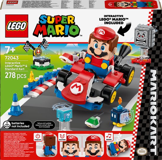 LEGO® Super Mario™: Mario Kart™ – Interactieve LEGO® Mario™ en Standaardkart - 72043
