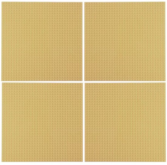 bricksNblocks® 4 stuks Classic bouwplaat zand kleur- 25,5 x 25,5 cm | City | combineer met Lego bouwplaten | grondplaten 32x32 noppen | wegen | wegplaat | stad | Geschikt voor LEGO bouwplaten bouwplaat wegplaat grondplaat