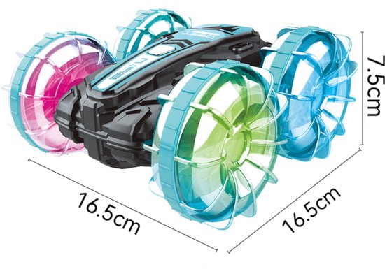 Waterproof RC Auto/Boot - All-Terrain Speelgoed voor Jongens - 360° Stunts & LED Verlichting - Tot 50 Min Spelen - 2.4GHz Besturing