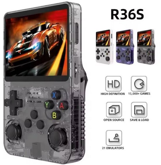 R36 S Console Arkos Systeem Retro Classic Handheld Game 3.5 Inch Ips Scherm 10.000+ GAMES
