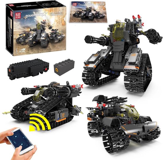 Mould King - Technic 3 in 1 rc army tank | City speed champions adventure | Creator classic transformers auto motor bouwpakket compatipel met lego sluban mega | Technische leger speelgoed ideas expert volwassenen & kinderen | 588 bloks modelbouw